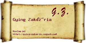 Gying Zakária névjegykártya
